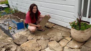 My First Attempt at a NATURAL STONE Walkway!!