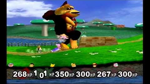 Super Smash Bros Melee Debug Menu Fun - Ice Climbers Pikachu Fox CF Jigglypuff vs Giant DK