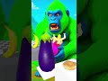 Funny Gorilla Squeezing Juicy Fruits ASMR 🦍🌈 Kids Satisfying Short | Colorful Animation #Shorts