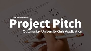 Quizmania-University Quiz Application Project Pitch Presentation | Group 22 | CS546: Web Programming