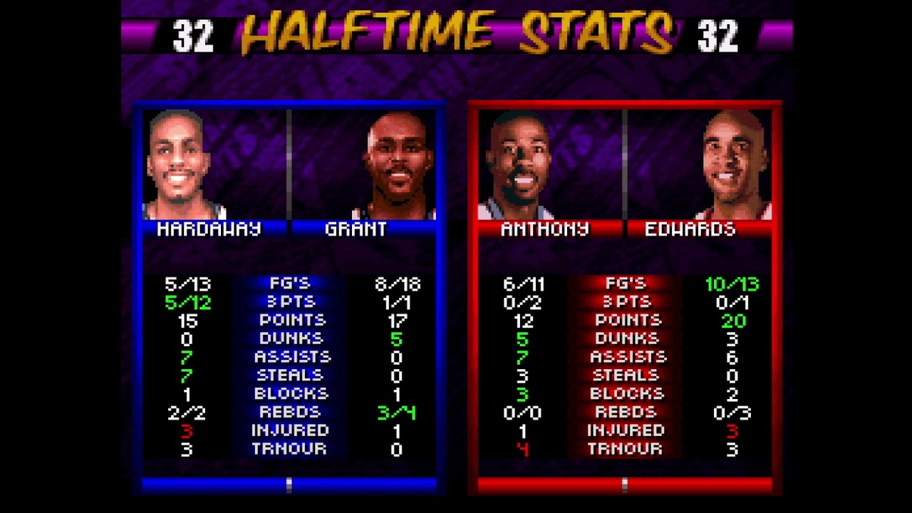 NBA Hangtime (1996) SNES Gameplay - Vancouver Grizzles Orlando Magic