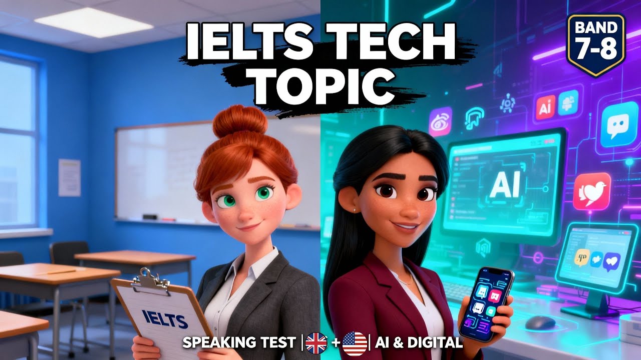 IELTS Speaking: Technology & Internet | Full Exam Band 7-8 Answers | AI & Digital Life