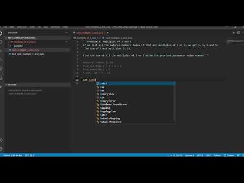 Challenge 01: sum multiples of 3 and 5 python - freecodecamp - YouTube
