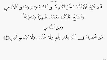 سورة لقمان بصوت علي الحذيفي