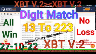 Digit Match Binary Bot || Binary.com || Deriv.com || 28-10-22 Wealth