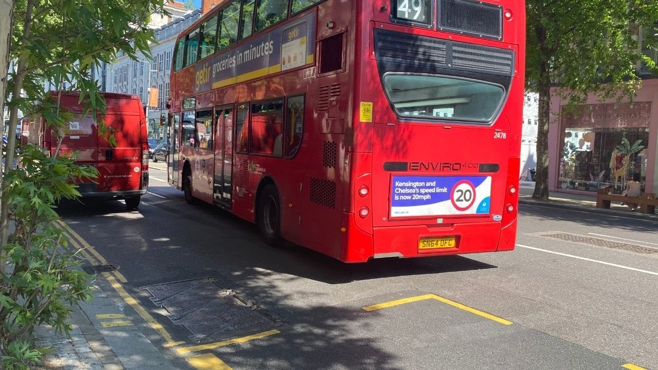 🇬🇧 London Bus Route 49 From White City Bus Station To High Street Kensington Station 🚎