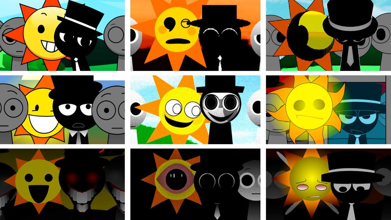 Sprunki - but MIX MR BLACK And MR SUN in ALL Different Mods [Part 6]