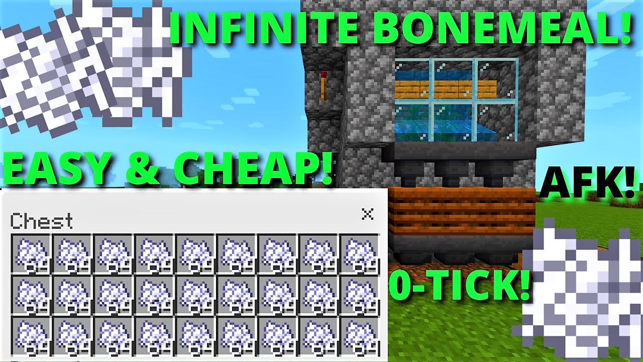 SIMPLE 1.20 AUTOMATIC BONEMEAL FARM TUTORIAL in Minecraft Bedrock (MCPE ...