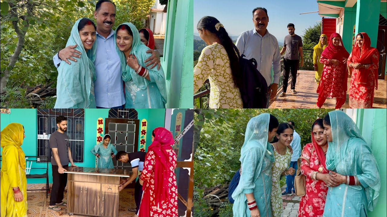 हमारे मम्मी-पापा हमसे मिलने हमारे ससुराल आए 😍#twins #himachal #village 