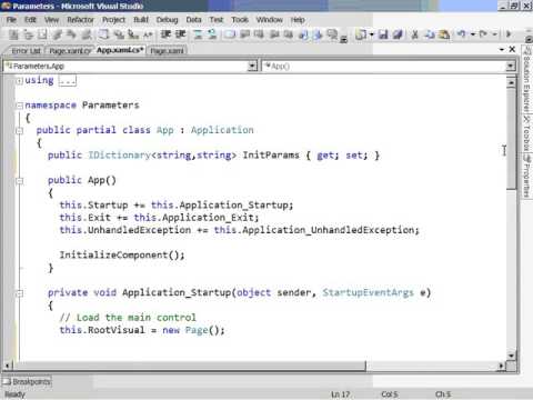 37  Silverlight   Passing Parameters from your Web Page