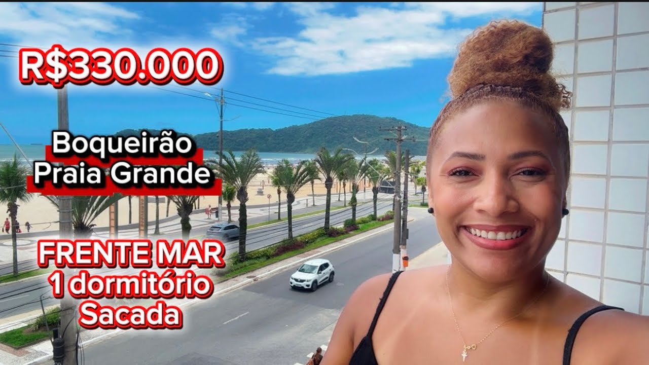 R$330.000 | FRENTE MAR | 1 dorm | Portaria 24h, elevador | Boqueirão, Praia Grande. OPORTUNIDADE