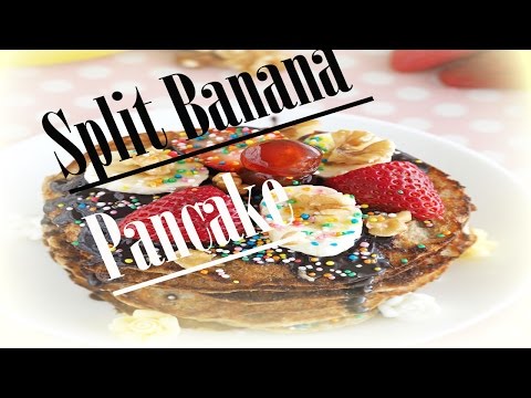 cómo hacer banana split panqueque | saludable receta para el desayuno de panqueques | receta de panqueque