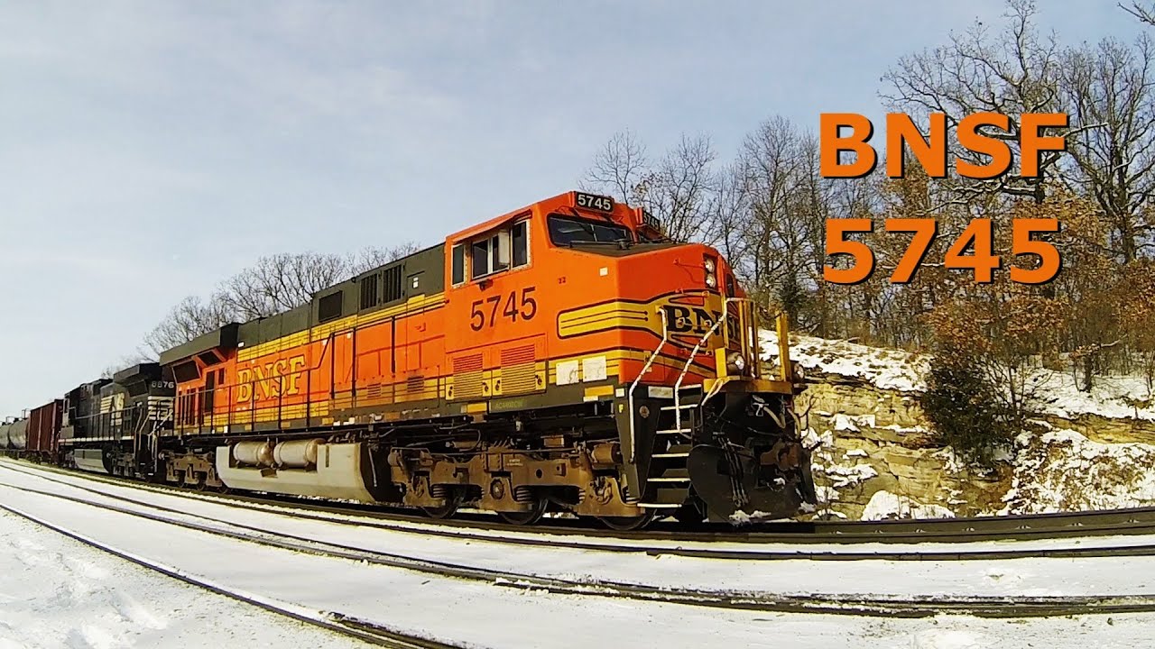 BNSF 5745 East, an Ultra-Wide View on 2-2-2014 - YouTube