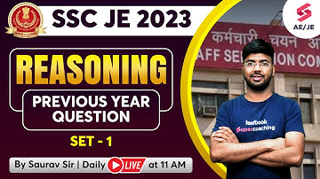 SSC JE Previous Year Question Paper Reasoning | SSC JE 2023(Set-1) SSC JE Reasoning PYQ | Saurav Sir