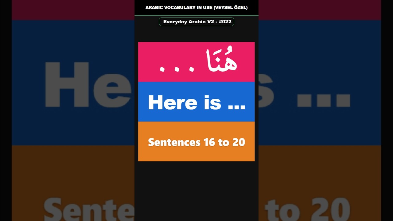 Everyday Arabic V2 Shorts #022 (16–20) | هُنَا ... | Here is ...