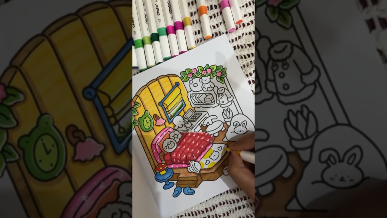 Coloring a Cozy Dream Bedroom ☁️ 