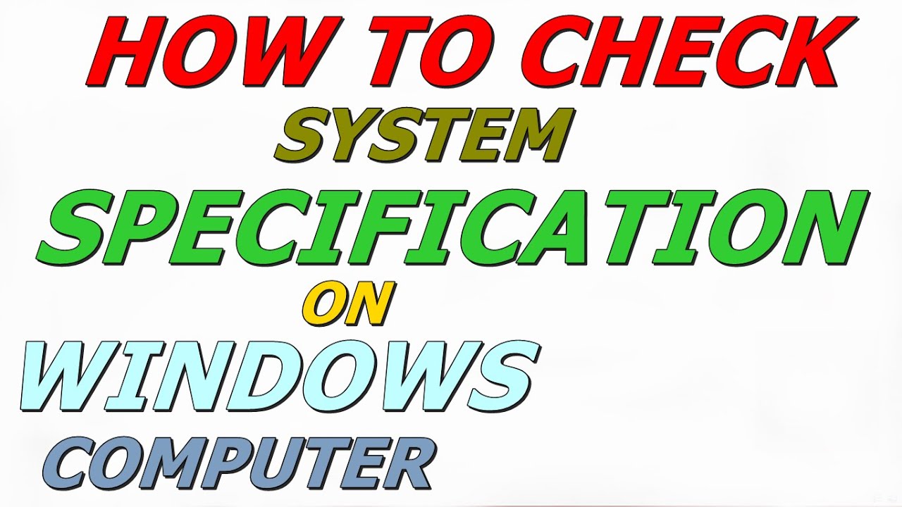 How to Check System Specification on Windows Computer | Trick - YouTube