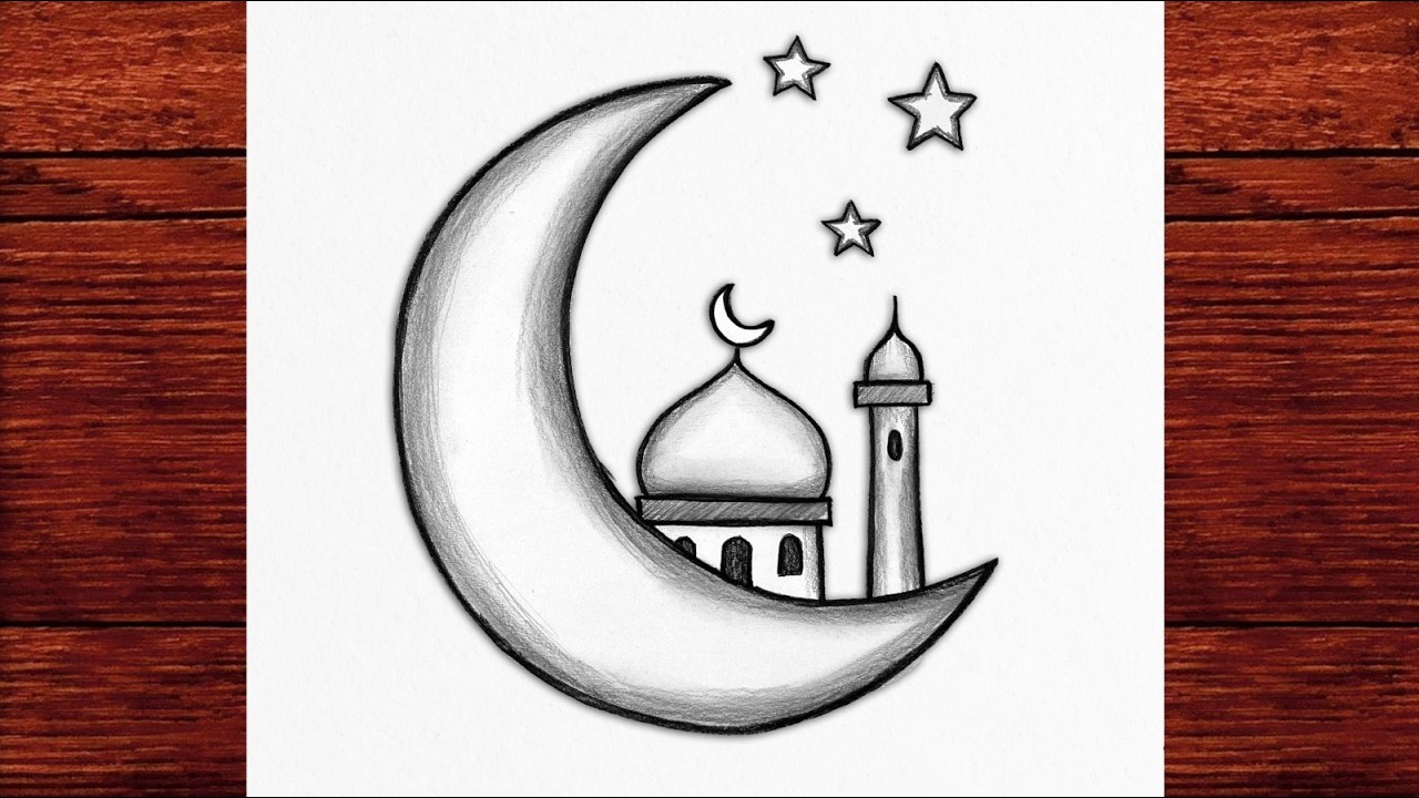 How to Draw Ramadan Kareem Step by Step 🕌 Easy Mosque Drawing for Beginners