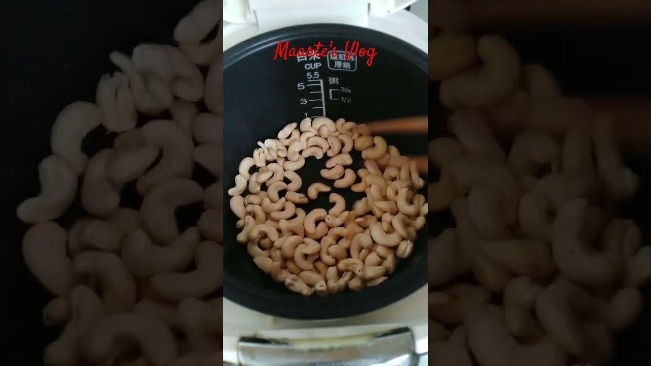 Roasting cashew nuts using a rice cooker