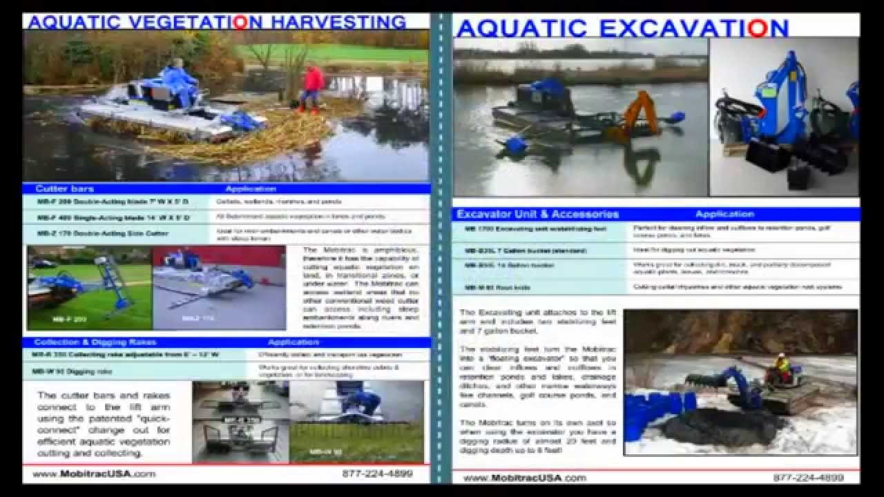 The MOBITRAC harvester dredge excavator for wetland pond or swamp