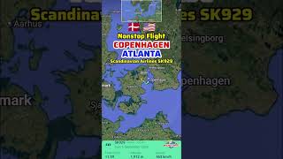 Copenhagen to Atlanta Flight Route with Scandinavian Airlines SK929 | Airbus A330-343E 