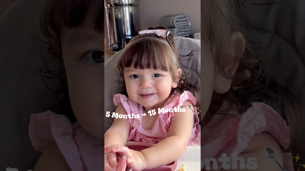 From Pur&eacute;es to Solids 🥄 | 5&ndash;15 Months of Growth 🤍 #baby #foodjourney #growth ✨🎀