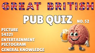 Great British Pub Quiz: Picture Round, 54321, Entertainment, Pictogram &amp; General Knowledge #52