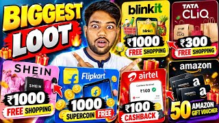 🔥 BIGGEST LOOT! 😱 ₹1000 FREE Shopping   ₹50 Amazon Voucher | Blinkit, SHEIN, Flipkart & More!