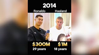 Cristiano Ronaldo vs Erling Haaland net worth and age comparison from 2012 to 2026! ⚽💰