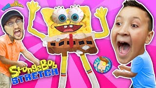 Annoying Spongebob Squarepants Toy Stretch Test! FUNnel Fam Stretchkins Dance Plushies