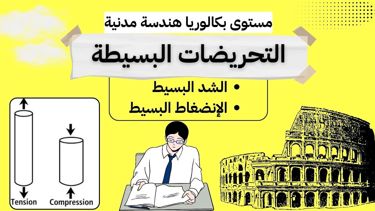 ملخص الشد البسيط و الإنضغاط البسيط + حل تمرين تطبيقي 📒✨️