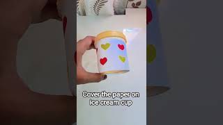 easy DIY flower pot made by waste ice cream cup#creativity #susbcribe #trending