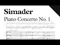 Simader  piano concerto no 1 op 1 sheet music