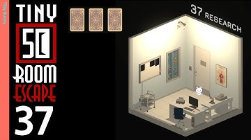 50 Tiny Room Escape 37 Research Walkthrough (3 Cards)