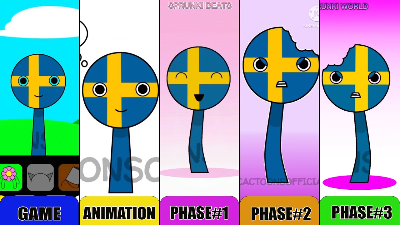 My NEW! Sprunki OC: Sweden (Caramelldansen) Phase 4 Animation vs Game (All Versions)