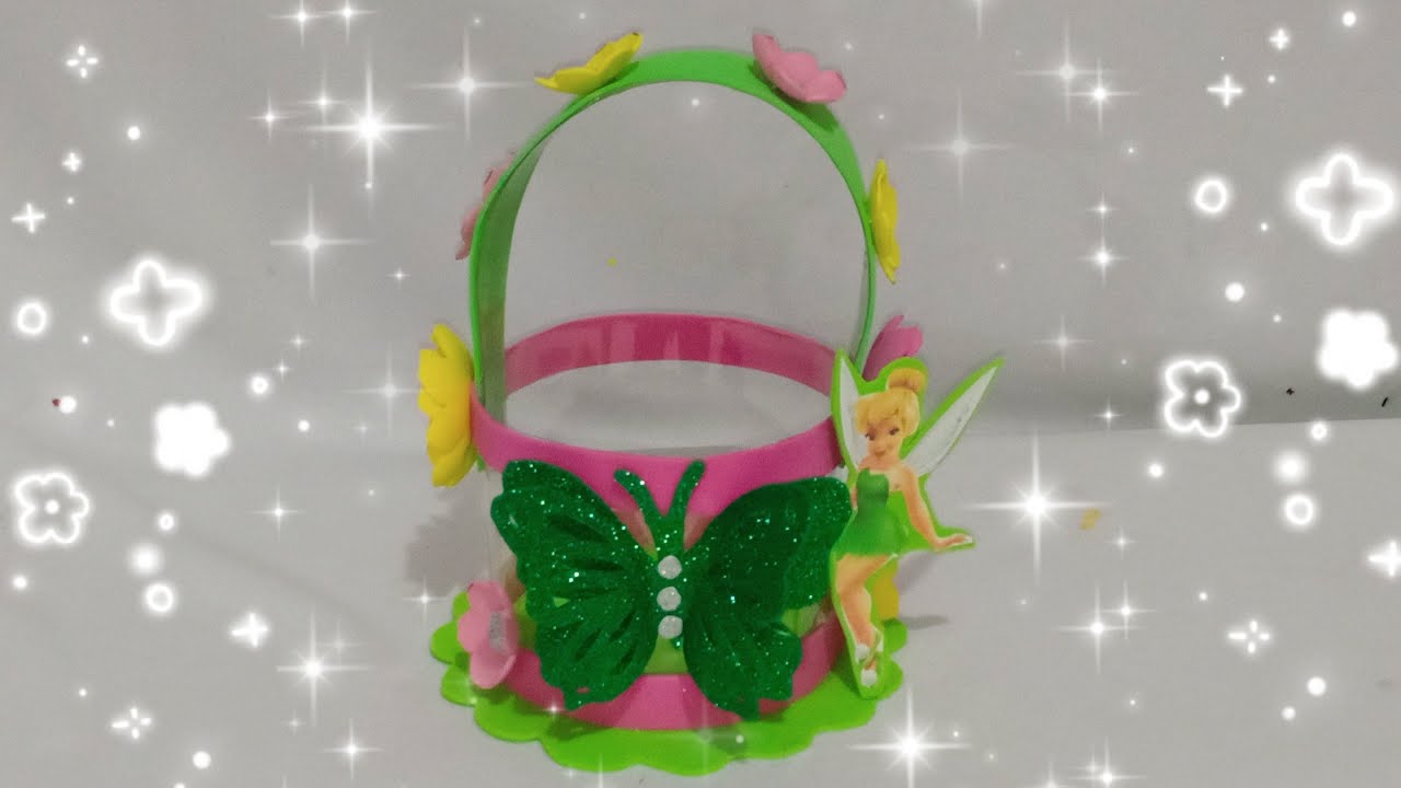 🌻"DULCERO DÉ TINKERBELL" CON FOMI Y BOTELLA DÉ PLÁSTICO 🦋