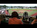 Marbleheads gus baylow behind the mic for the north shore navigators