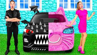 Pink Car vs Black Car Challenge | Funny Challenges by BaRaFun