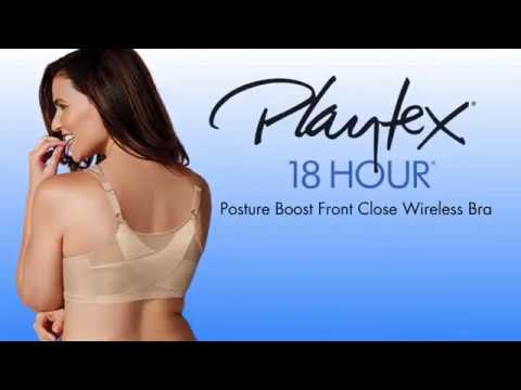 Playtex Women's 18 Hour Front Close Wire free Back Support Posture Full Coverage Bra