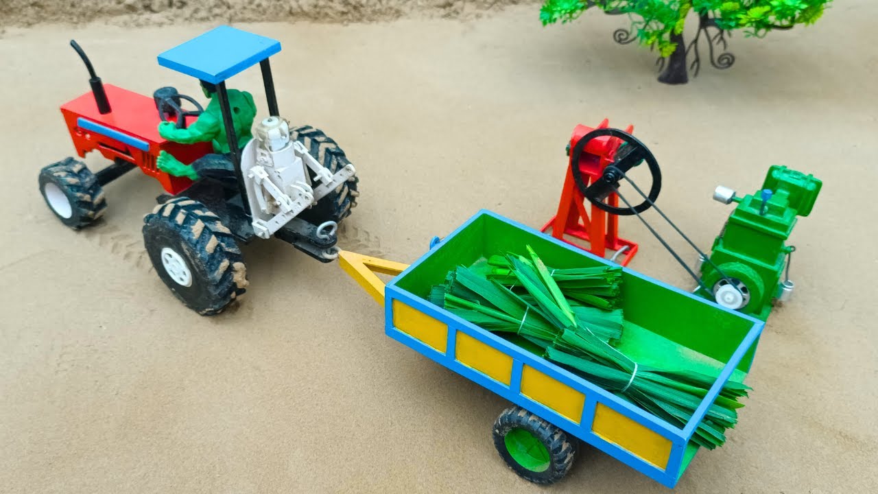 diy mini tractor trolley sand loading science project | mii water pump 