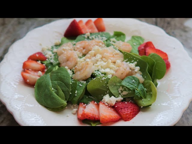 Eat Clean with this Beautiful Shrimp Salad with Fresh Strawberries!