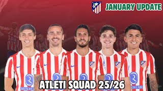 Atlético Madrid 2025/26 Squad Breakdown 🇪🇸 | January 2026 Update