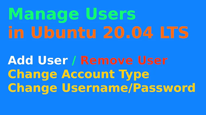 How to manage Users in Ubuntu 20.04 LTS | Change Account Type | Change Username/Password | Ubuntu