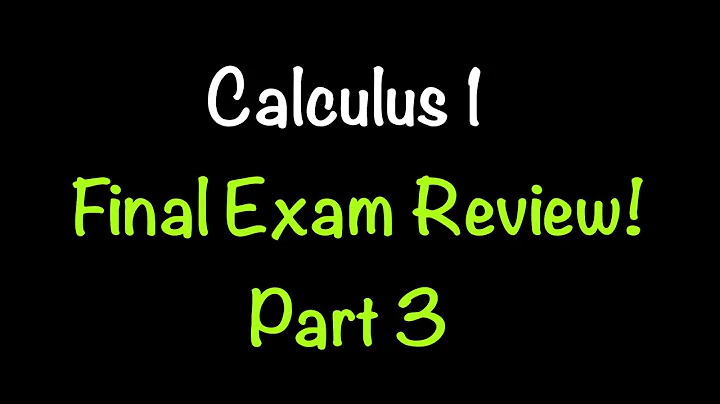 Calculus 1: Final Exam Review Part 3 (with audio! 😝)| Math with Professor V