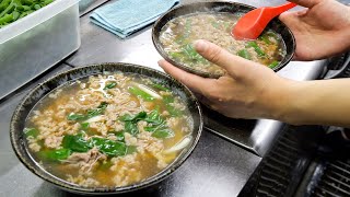 Customers From All Over Japan! Osaka's Best Meat Udon and Meat Soup! Addictive Udon!