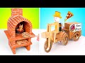 ¡Manualidades asombrosas para amantes de la pizza! Horno en miniatura y robot repartidor casero