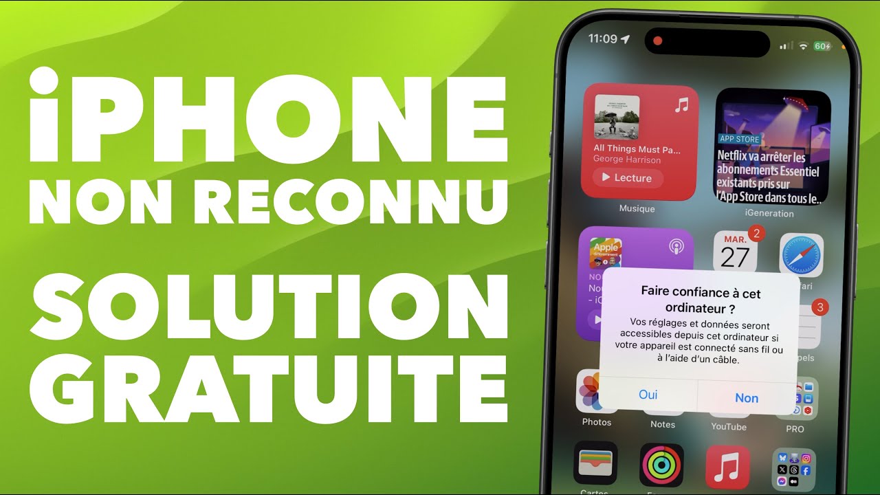 iPhone non reconnu, non détecté par votre ordinateur PC ou Mac (Faire