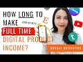 How long will it take to make 'full-time' income from selling digital products?