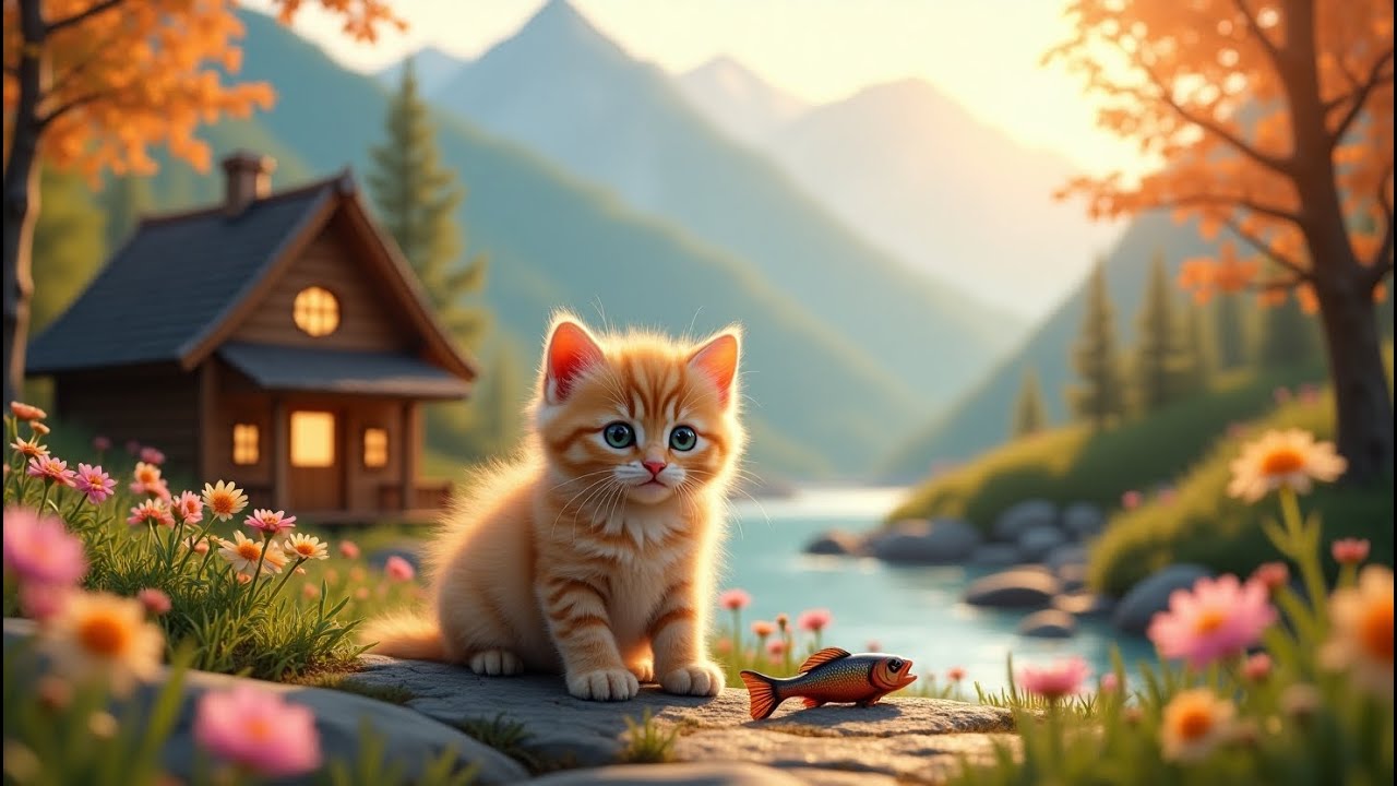Relaxing Day with a Golden Cat 🐾 | Peaceful Animated Story in the Mountains  