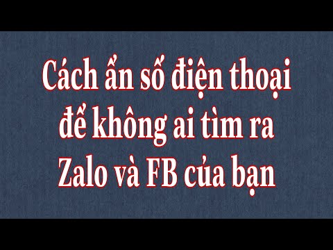 Video: Cách ẩn Số điện Thoại Di động